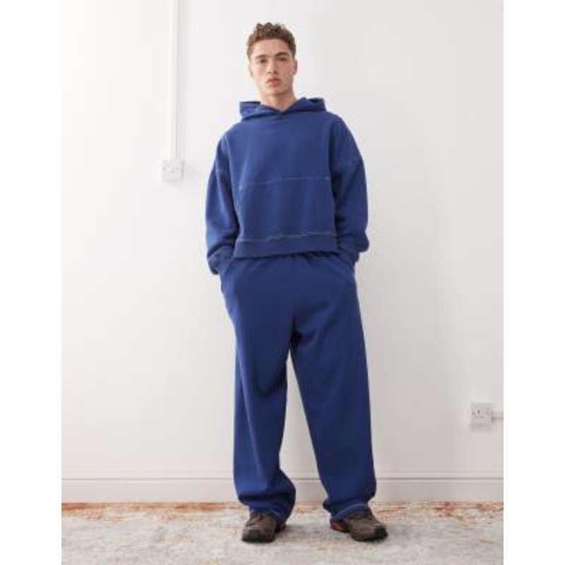 COLLUSION baggy relaxed sweatpants in washed navy