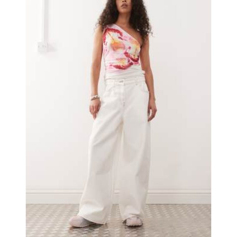 COLLUSION XL baggy jeans in ecru