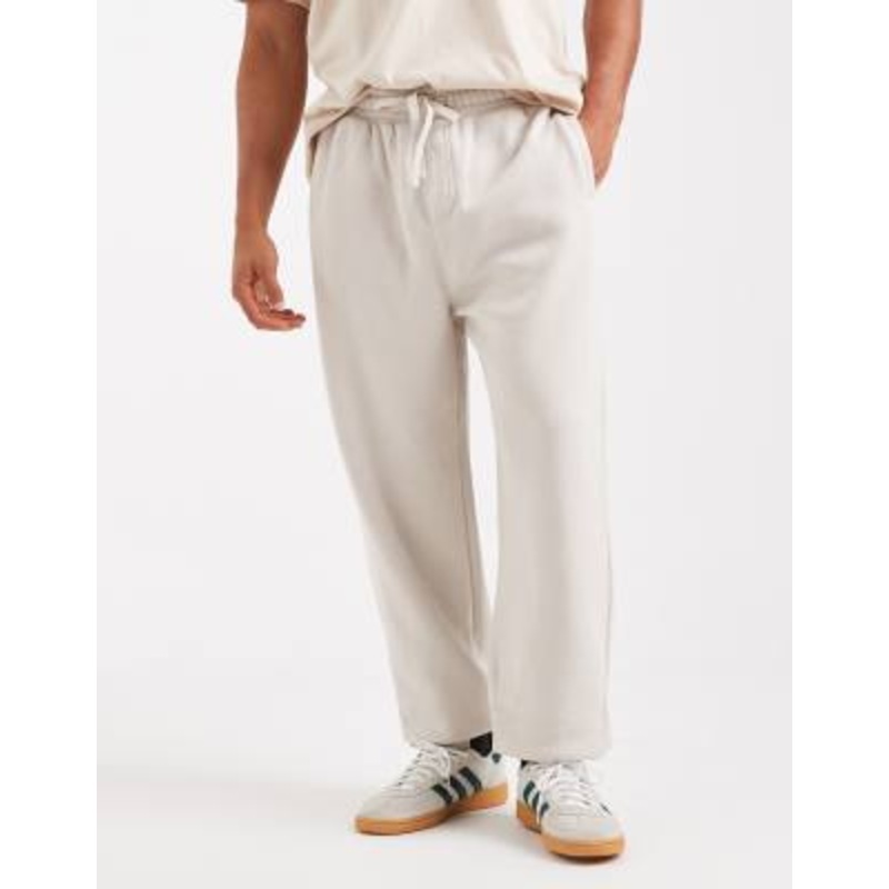 Cotton On baggy cuffed track sweatpants in bone