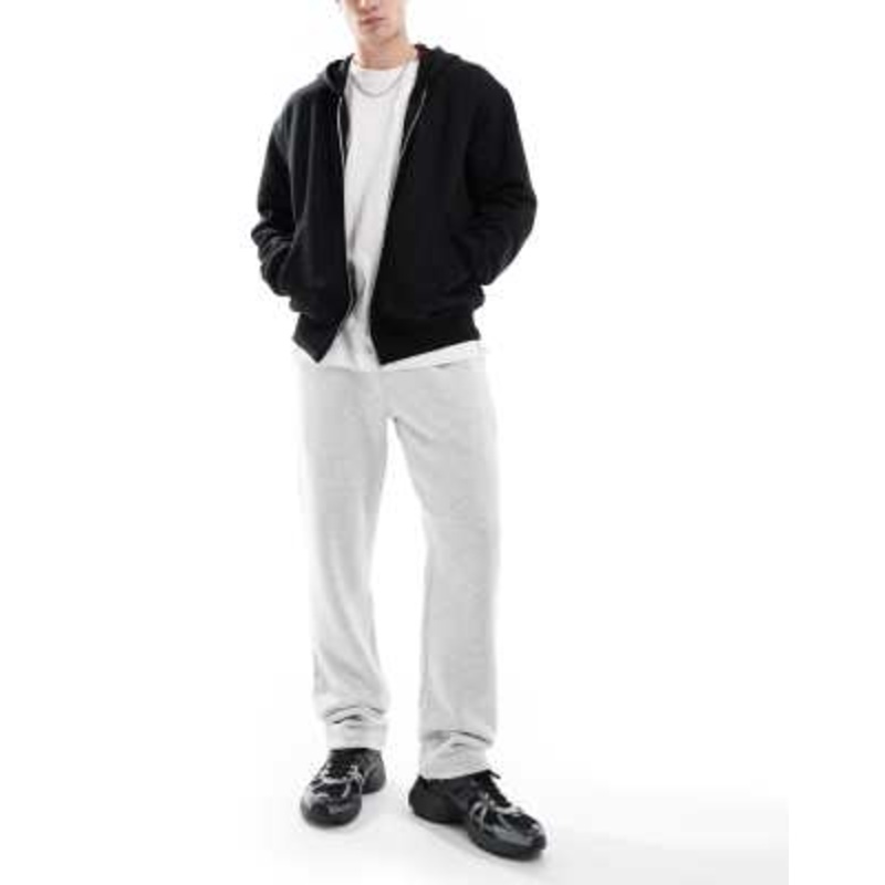 Cotton On super baggy cuffed graphic track pants in heather gray