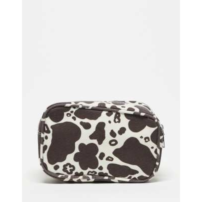 Daisy Street cow print makeup bag