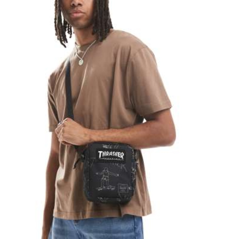Herschel x Thrasher heritage crossbody bag in black print