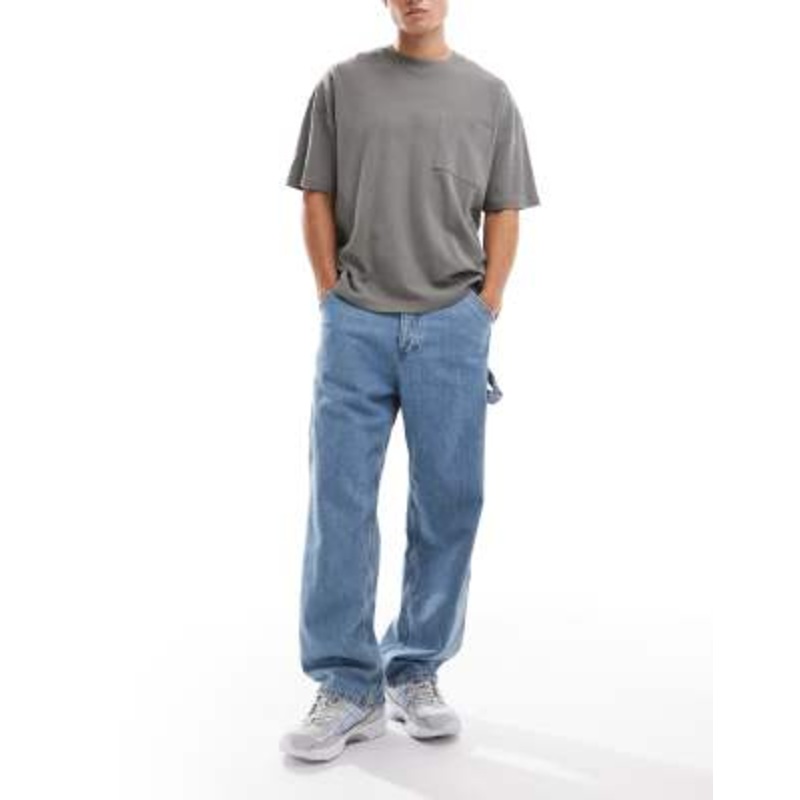 Jack & Jones Alex baggy carpenter jeans in blue