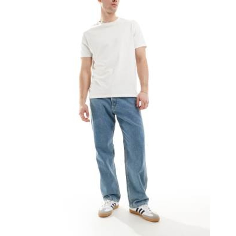 JJ Rebel Phil baggy jeans in mid blue