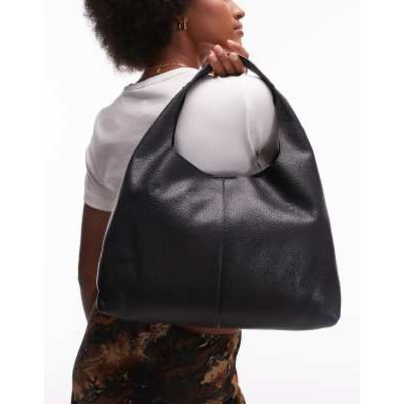 & Other Stories small leather tote bag in black