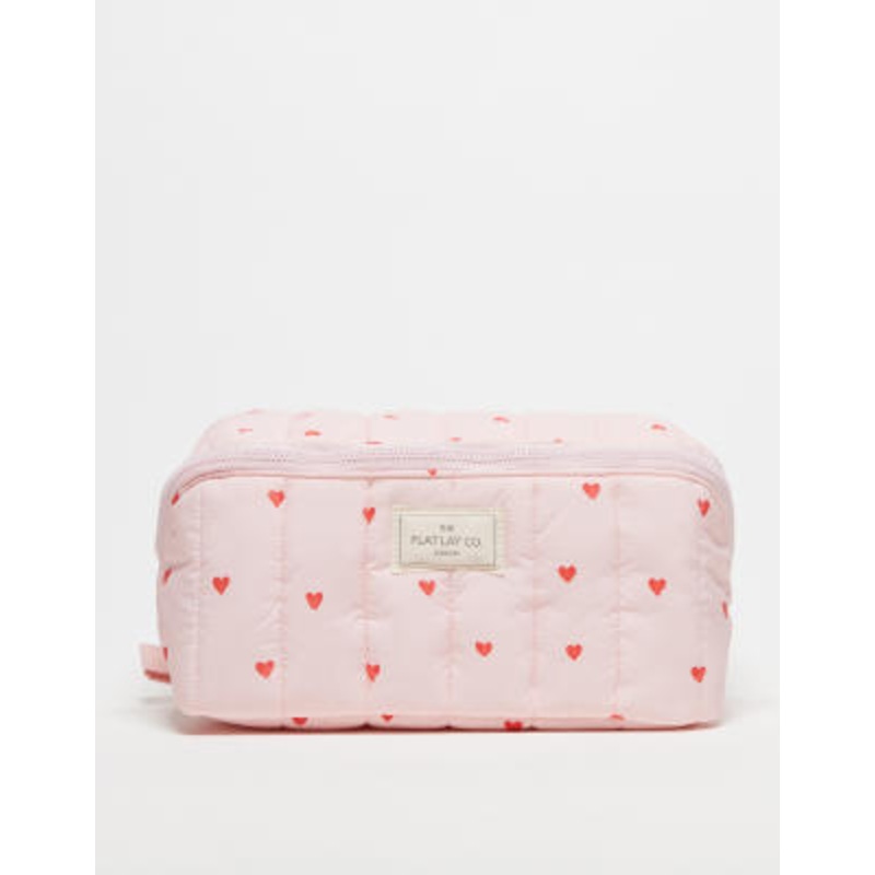 The Flat Lay Co. Marshmallow Makeup Bag – Sweet Pink Hearts