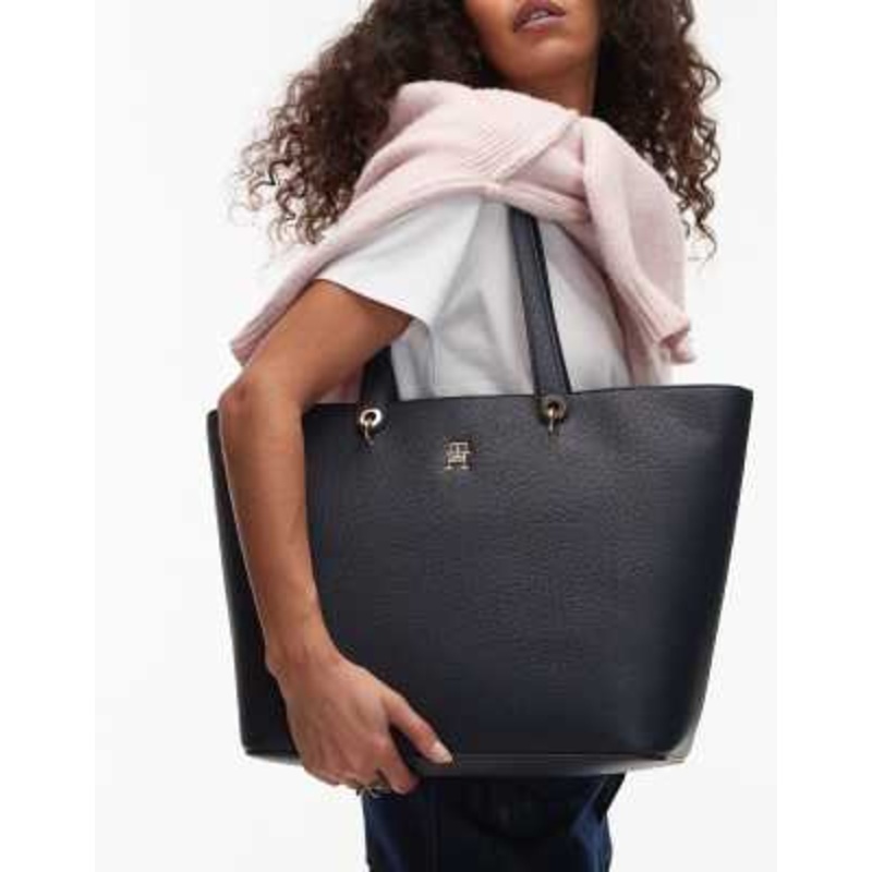 Tommy Hilfiger emblem TH tote bag in navy