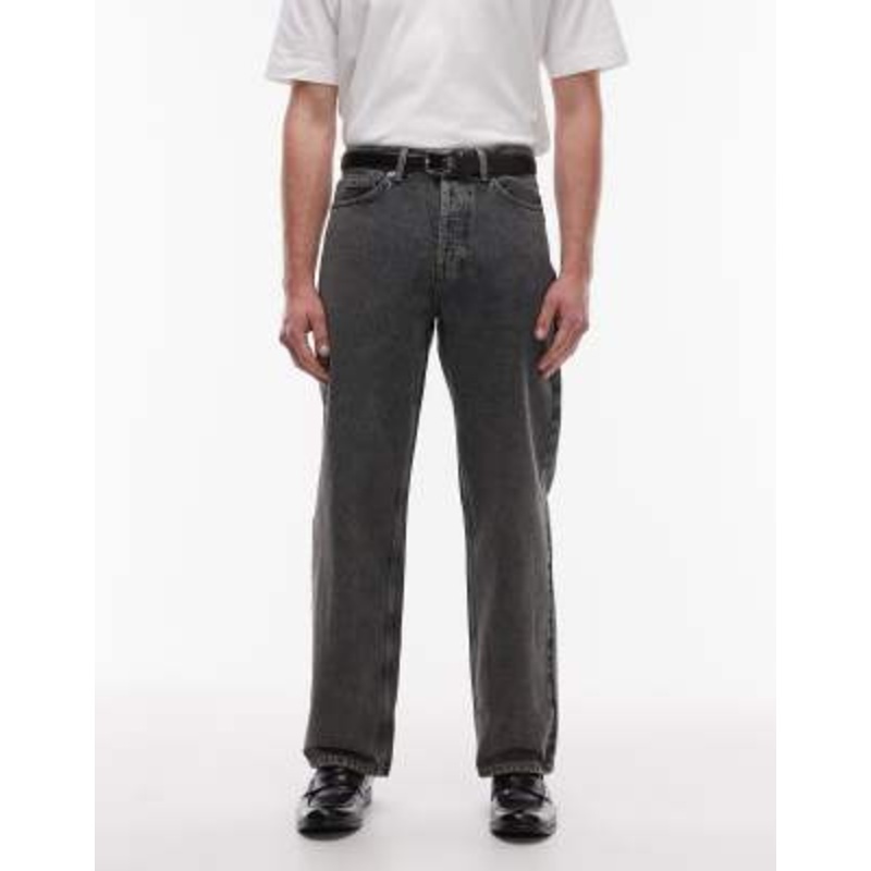 Topman rigid baggy jeans in dirty wash