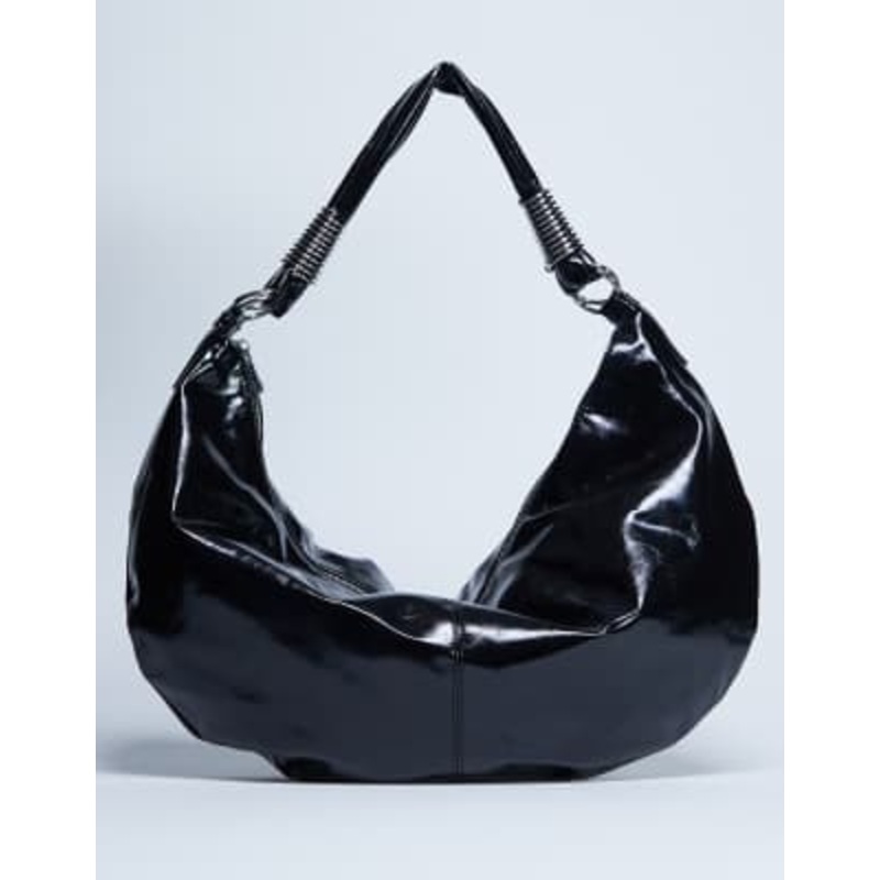 Topshop Sloane hardware scoop shoulder bag in black