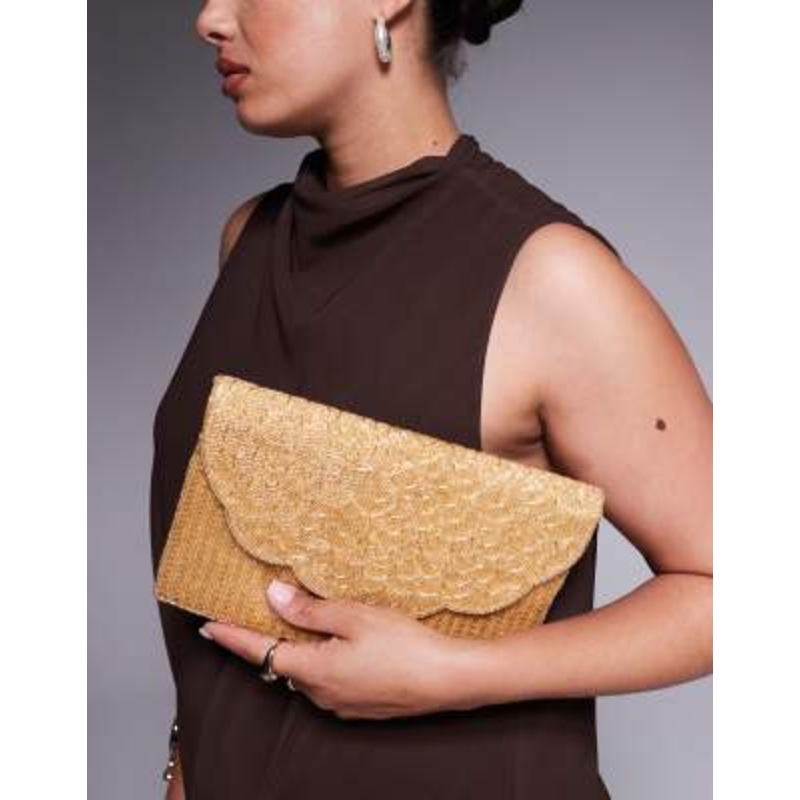 True Decadence embellished envelope clutch bag in gold