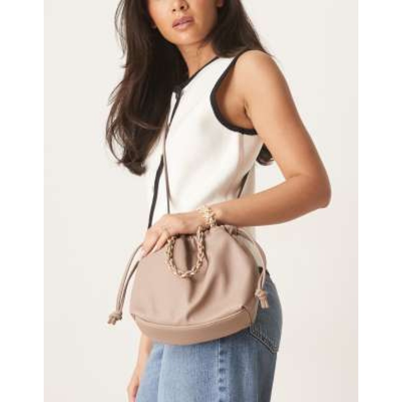 Accessorize drawstring mini crossbody bag in mink