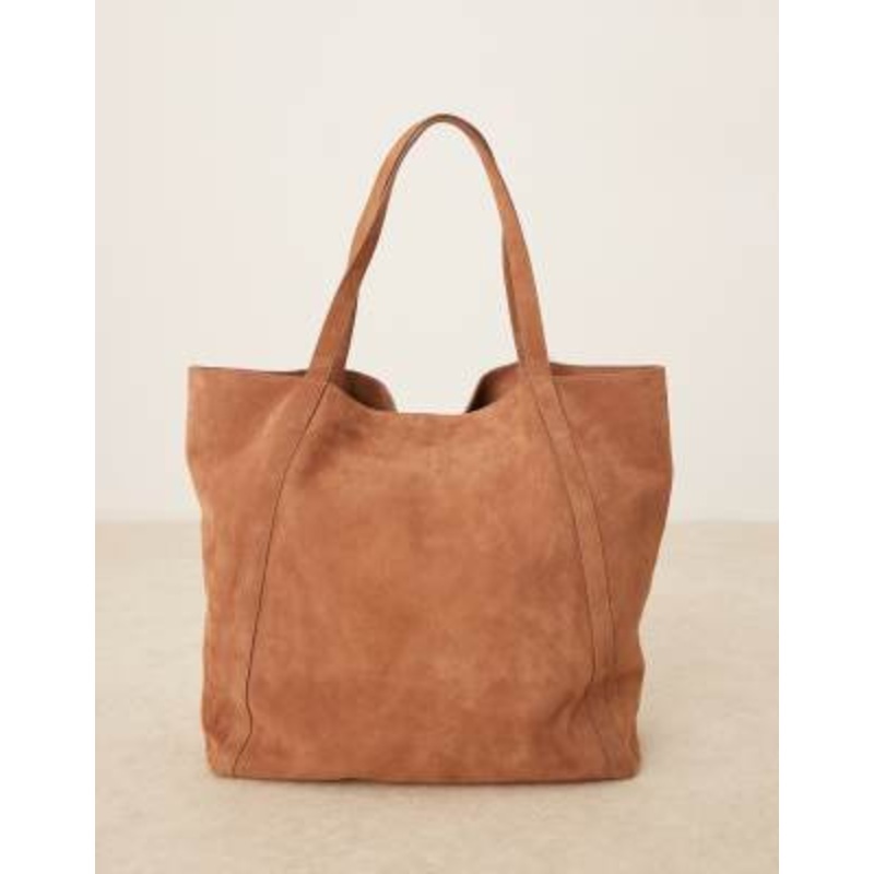 Becksondergaard eden large suede tote bag in tan