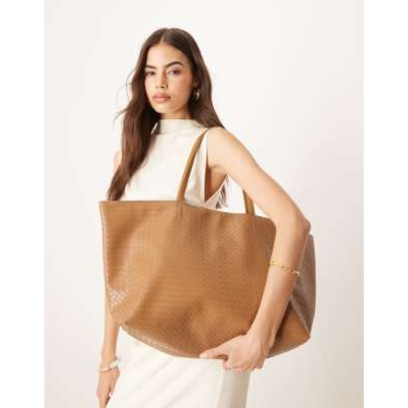 Becksondergaard rallo lottie woven tote bag in ochre yellow