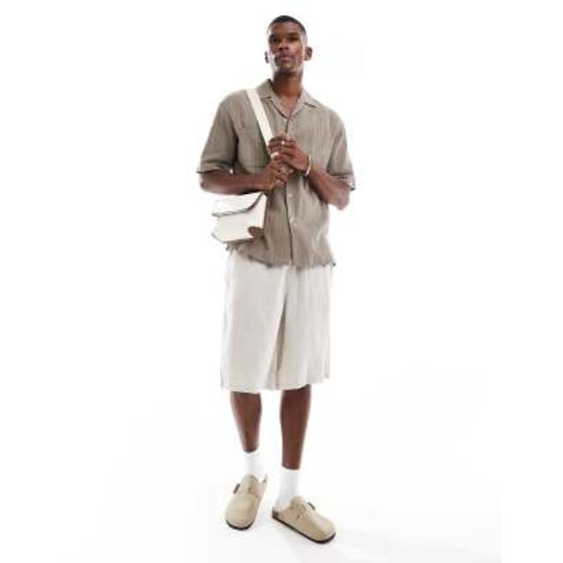 Cotton On baggy linen shorts in oatmeal