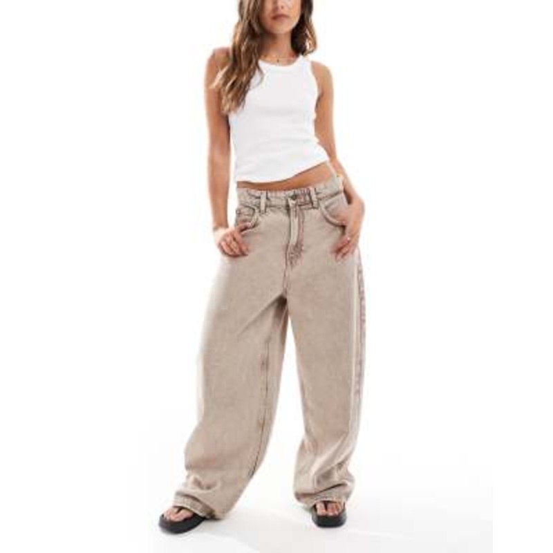Cotton On super baggy boyfriend jeans in brown stonewash