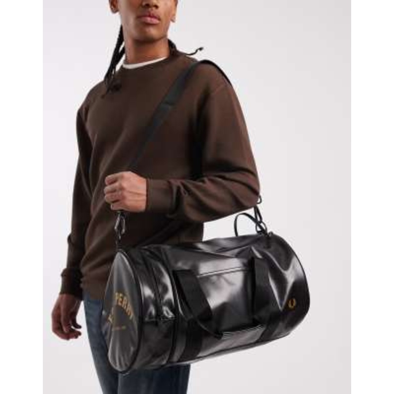 Fred Perry classic barrel bag in black