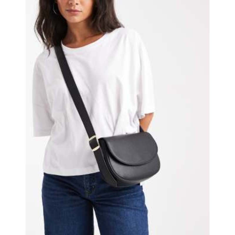 Glamorous crossbody saddle bag in black
