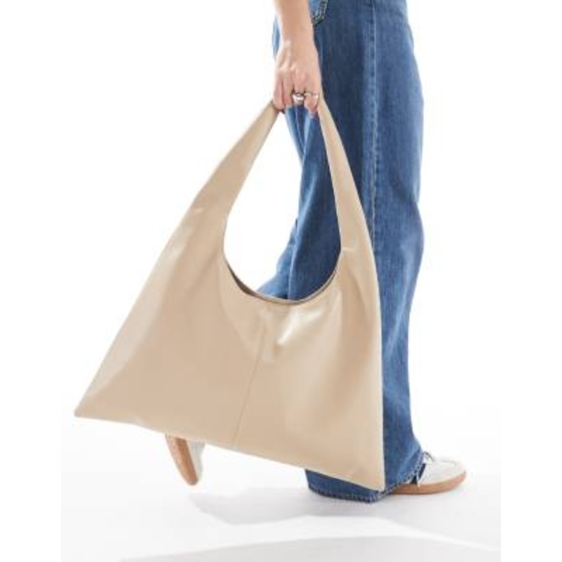 Glamorous winged shoulder tote bag in cream