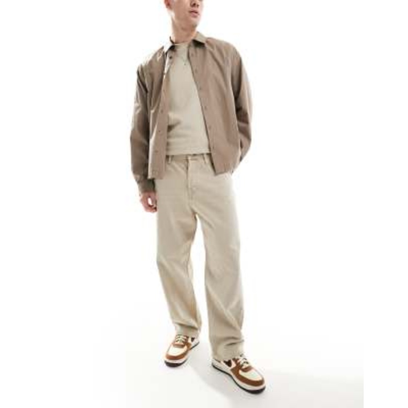 Jack & Jones alex baggy jeans in light beige wash
