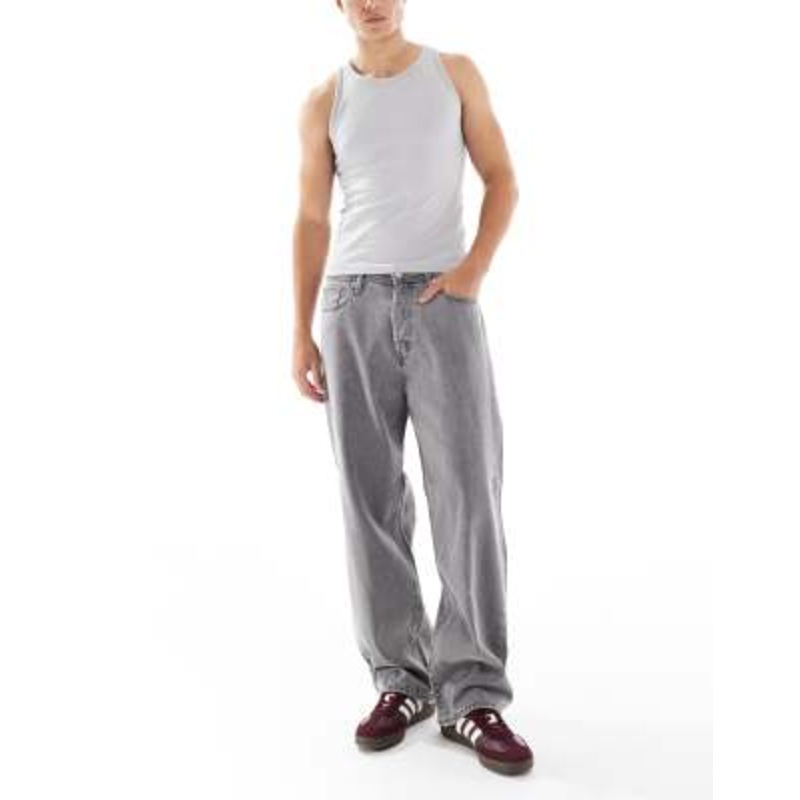 Jack & Jones Alex baggy jeans in light gray
