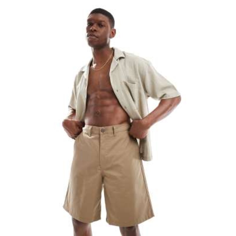 Jack & Jones baggy heavy twill chino shorts in beige