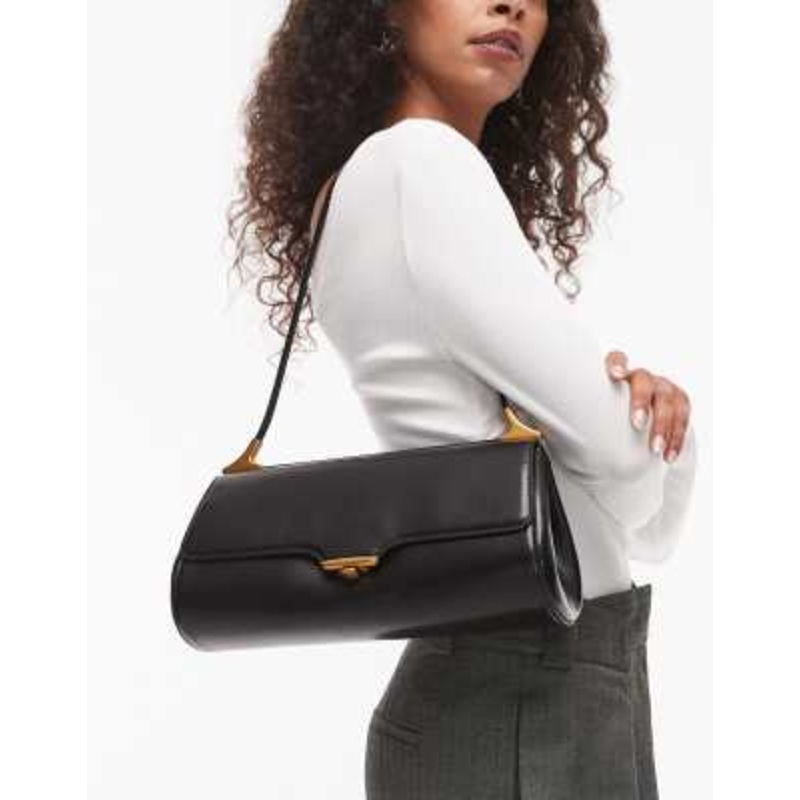 JW PEI Eloise clean shoulder bag with gold tone hardware in black