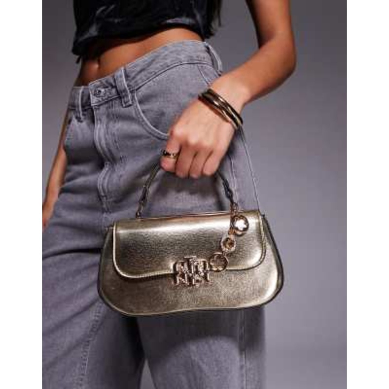 River Island gold-tone detailing handbag in gold tone