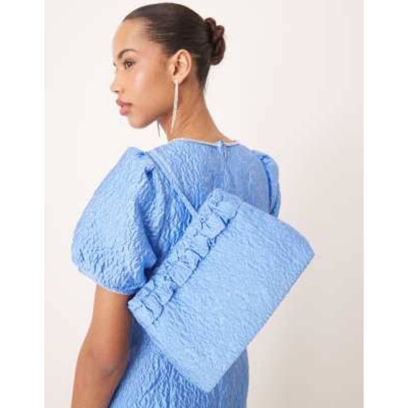 Sister Jane embellished jacquard bag in cornflower blue – part of a set