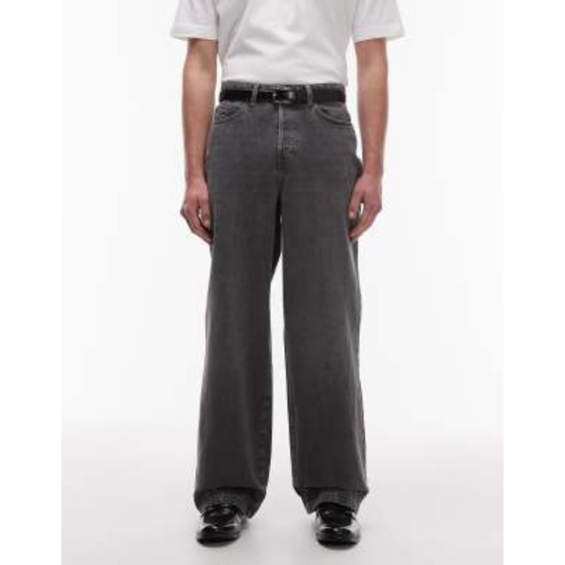 Topman baggy jeans in washed black