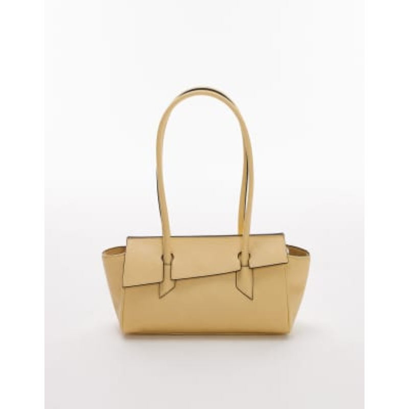 Topshop Sunny shoulder bag with asymmetric flap in lemon