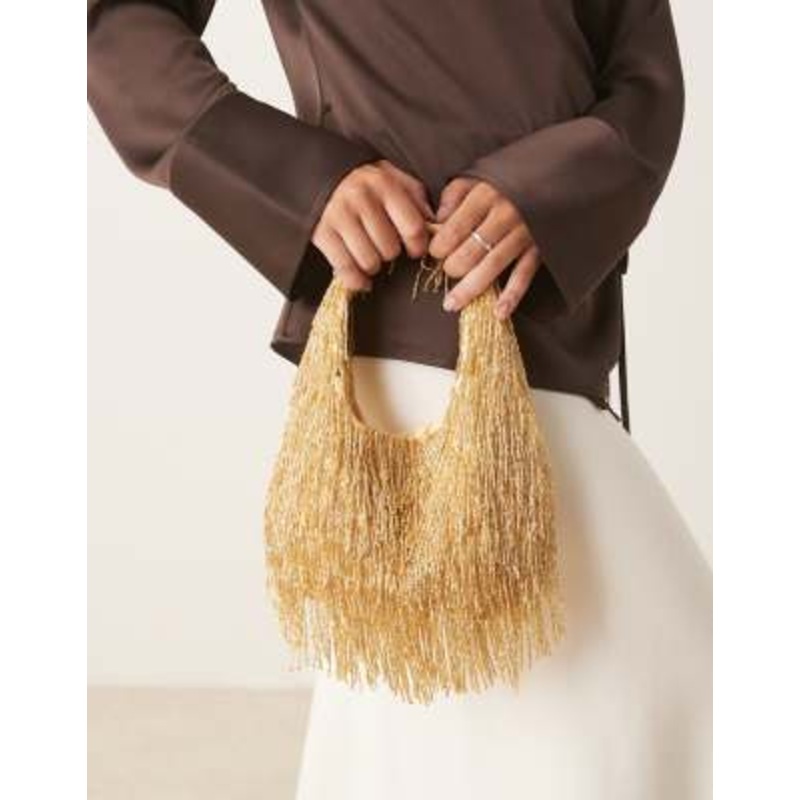 True Decadence beaded grab bag in gold