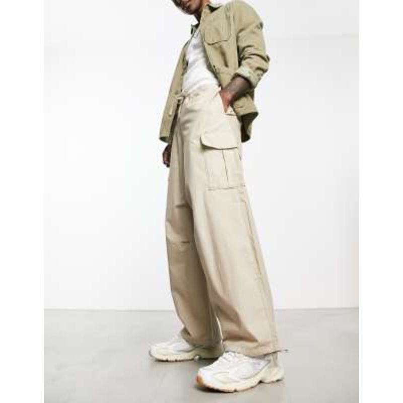 Weekday Mats baggy cargo pants in beige
