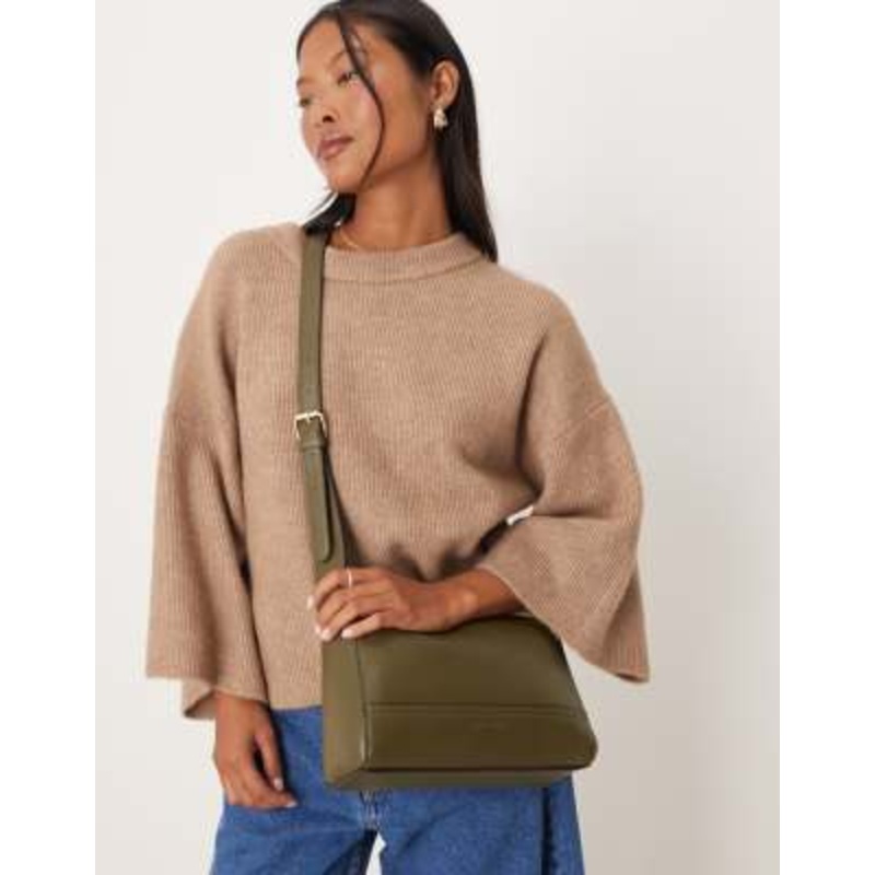 Accessorize grown-on handle crossbody bag in olive green