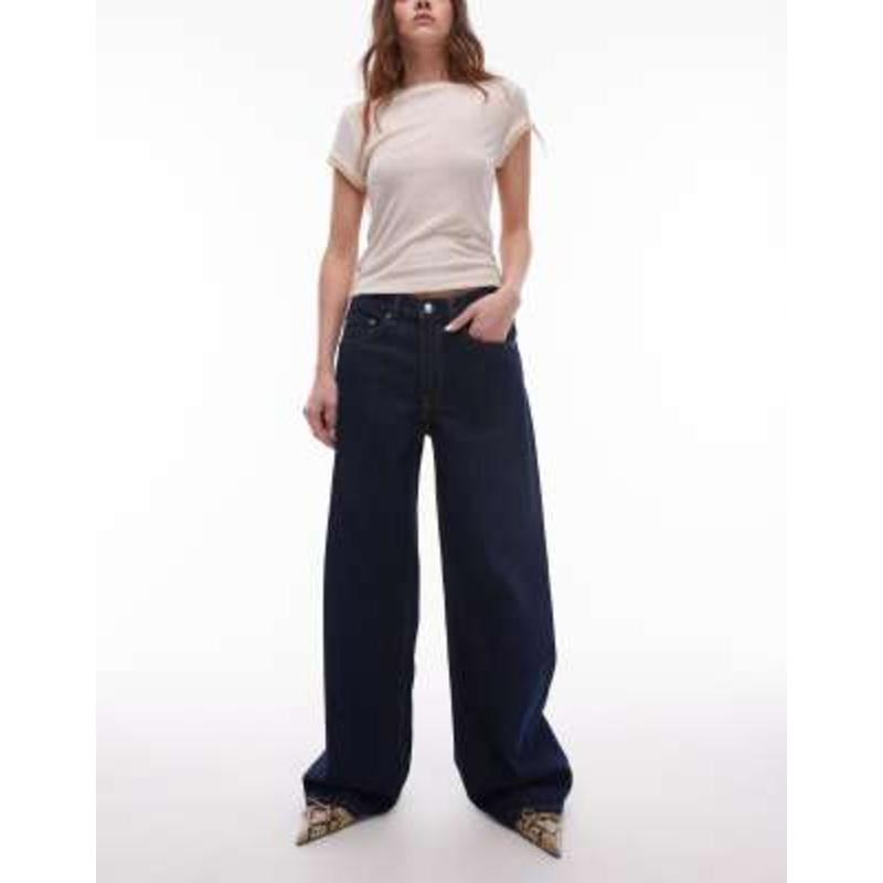 ARKET Cloud low rise baggy wide leg jeans in blue rinse wash
