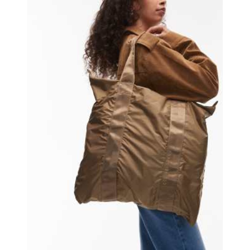 ARKET Unisex travel packable tote bag in neutral beige