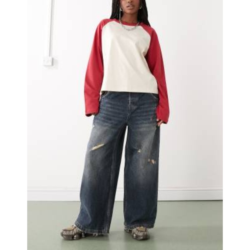 COLLUSION X007 XL baggy jeans in destroyed wash