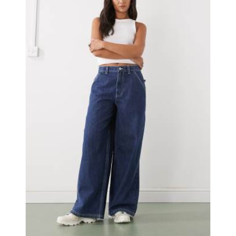 COLLUSION X007 XL baggy low rise skater jeans in rinse wash