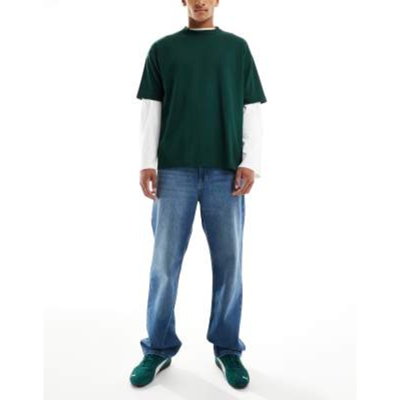 Cotton On baggy jeans in nebraska blue