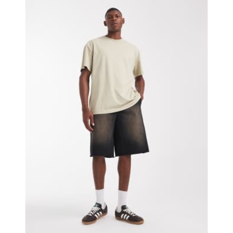 Cotton On super baggy fleece shorts in black