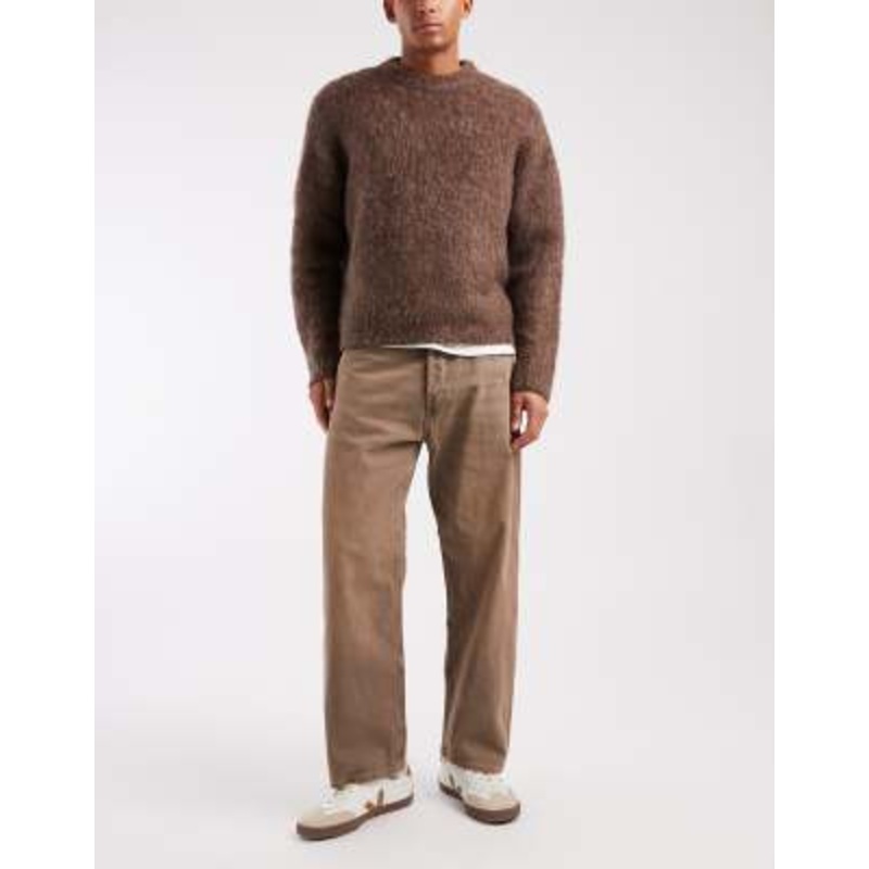 Jack & Jones Alex baggy jeans in brown vintage wash