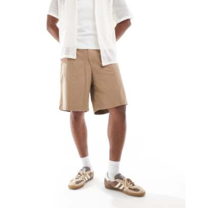 Jack & Jones bill baggy fit chino shorts in tan