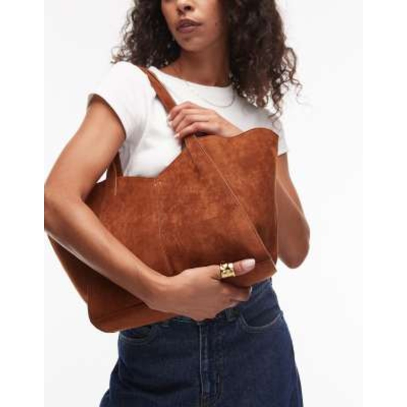 JW PEI Kiana large faux suede tote bag in brown