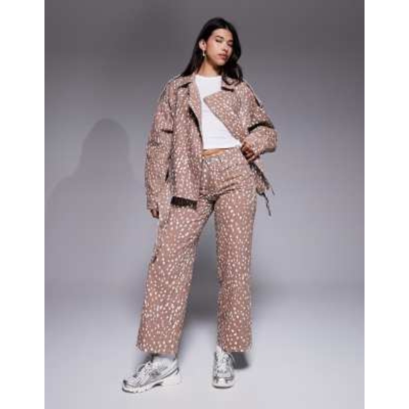 Liquor N Poker baggy fit jeans in bambi print – part of a set