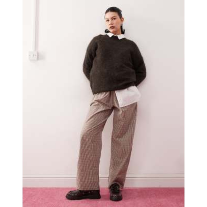 Reclaimed Vintage baggy relaxed tailored pants in plaid