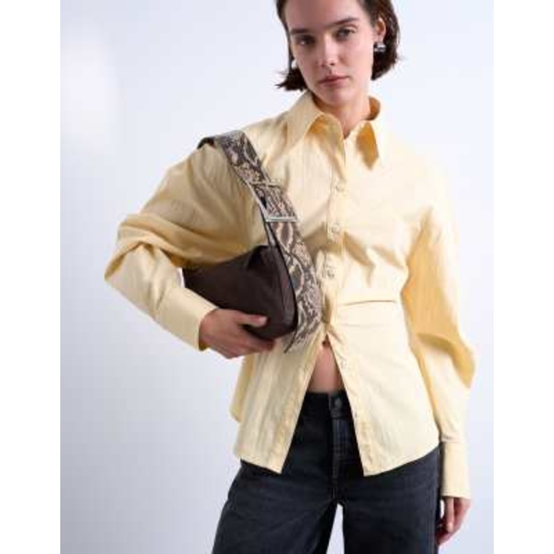 Topshop Scarlett real leather suede shoulder bag with contrast strap in chocolate and snake