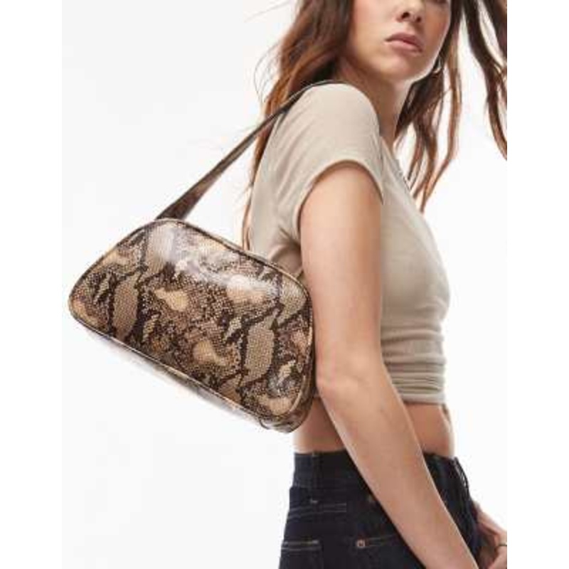 Topshop Stacy shoulder bag in snake