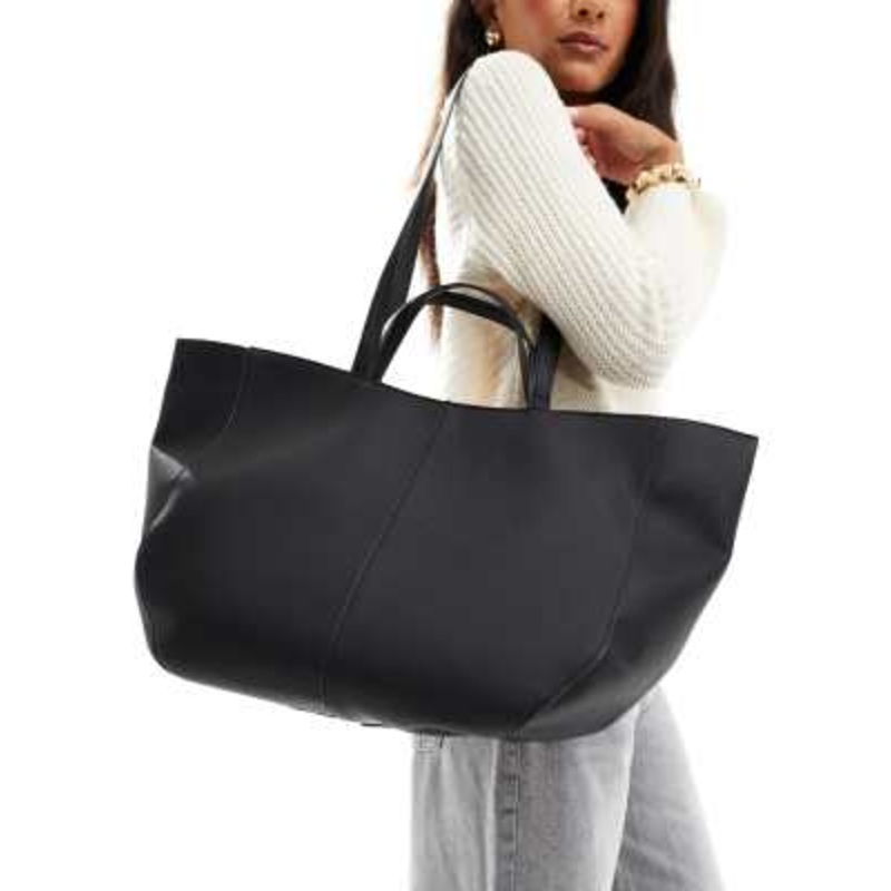 Glamorous structured tote bag in black