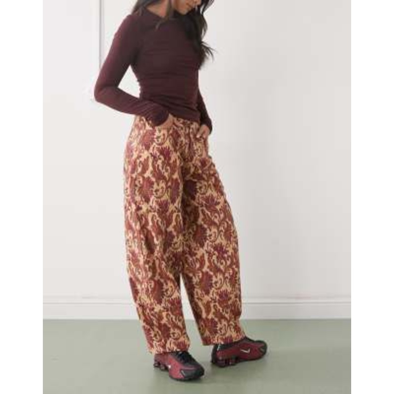 Reclaimed Vintage baggy barrel leg pants in tapestry print