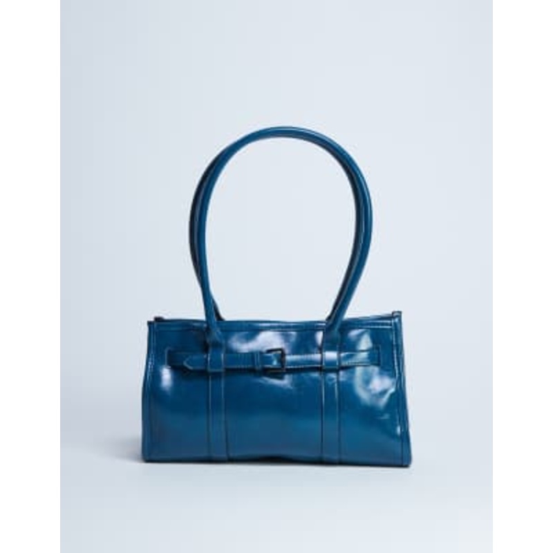 Topshop Scottie shoulder bowler bag in teal