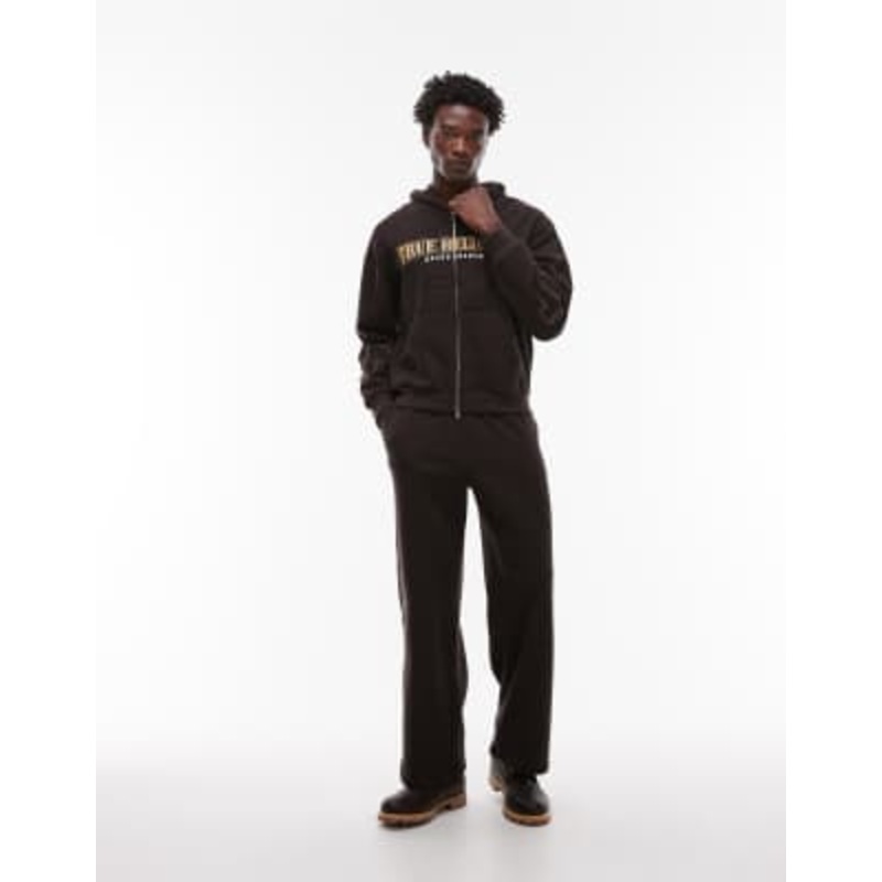 True Religion Big T logo baggy sweatpants in brown – part of a set